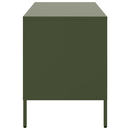 Meubles TV 2 pcs vert olive 68x39x50,5 cm acier