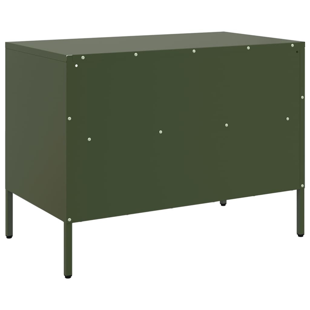 Meubles TV 2 pcs vert olive 68x39x50,5 cm acier