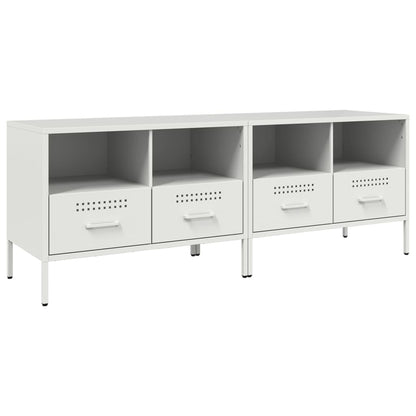 Meubles TV 2 pcs blanc 68x39x50,5 cm acier