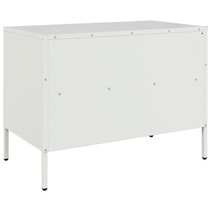 Meubles TV 2 pcs blanc 68x39x50,5 cm acier