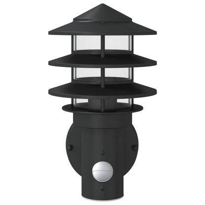 Outdoor wall light with sensor black stainless steel