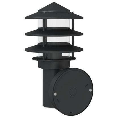 Outdoor wall light with sensor black stainless steel