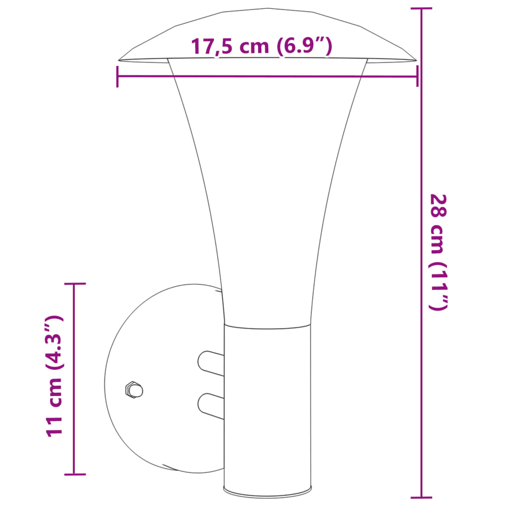 Applique murale d'extérieur argenté acier inoxydable