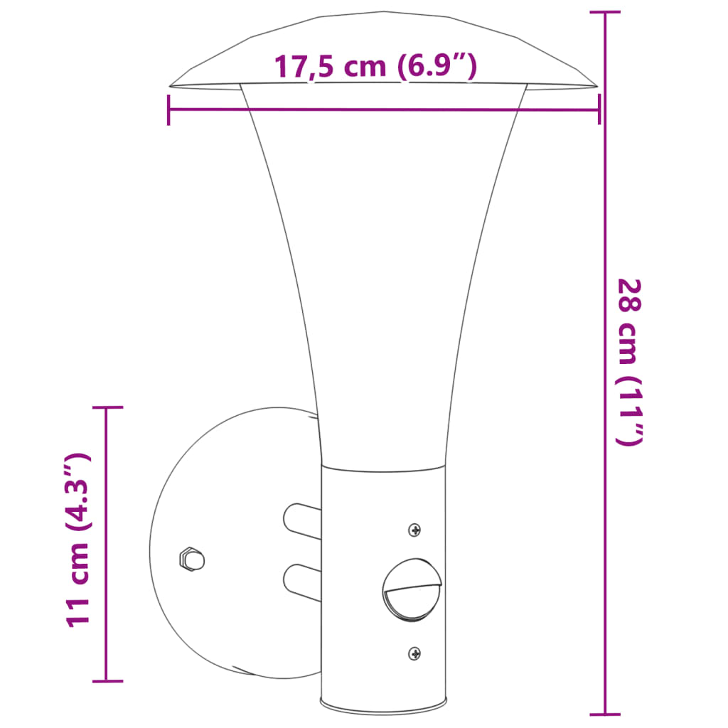 Aplique exterior y sensor acero inoxidable plateado