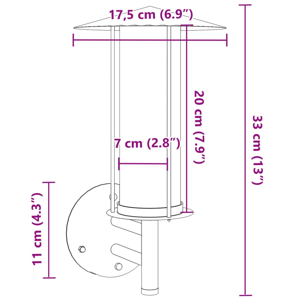 Black stainless steel outdoor wall light