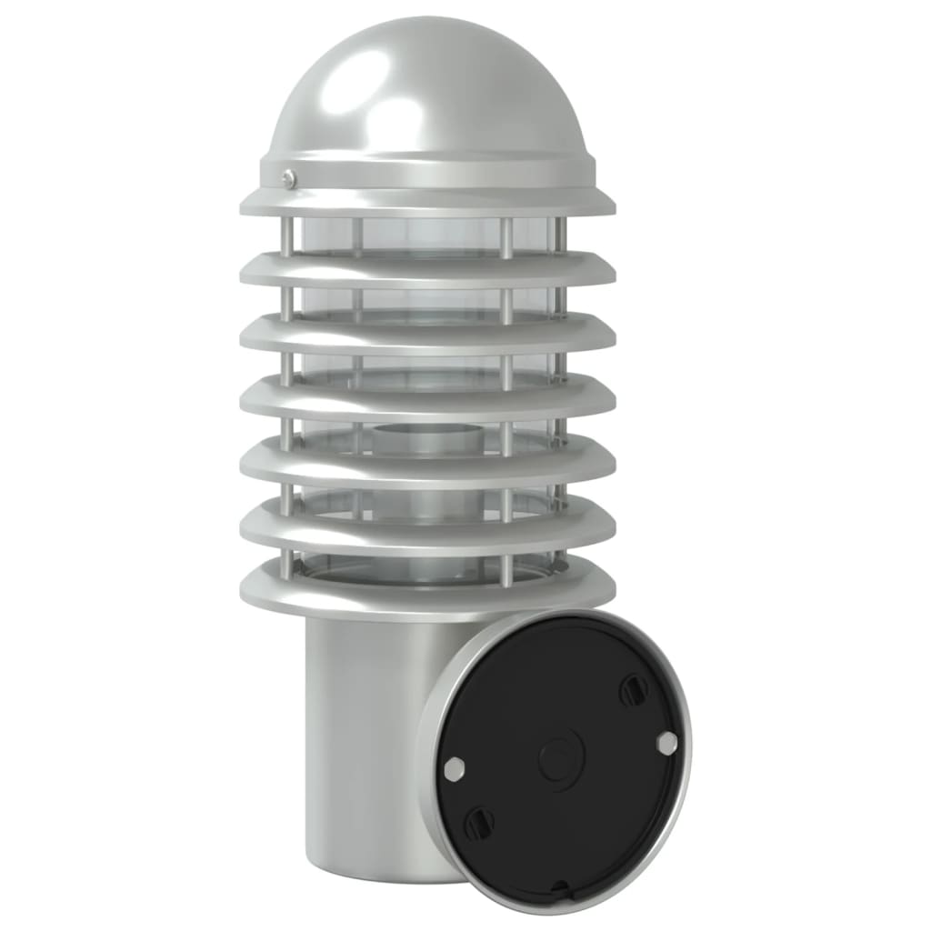 Outdoor wall light and sensor silver stainless steel