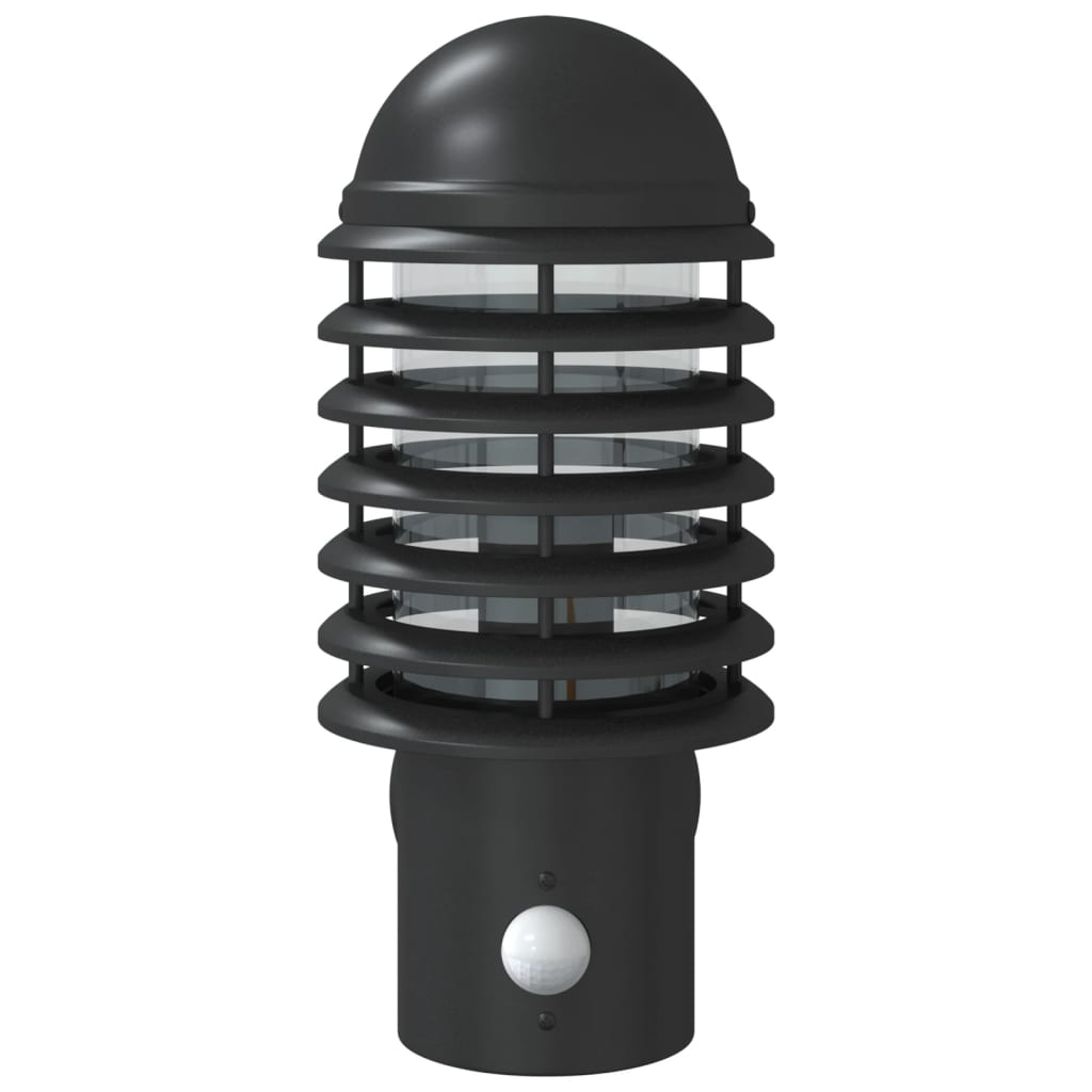 Outdoor wall light with black sensor stainless steel