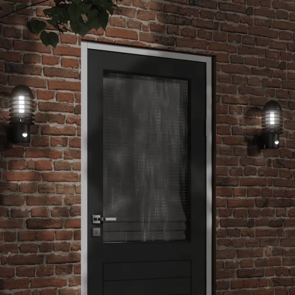 Outdoor wall light with black sensor stainless steel