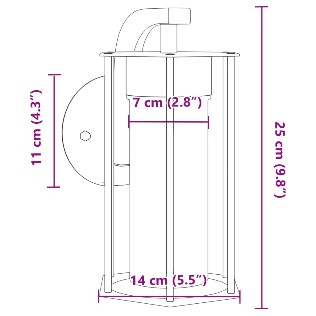 Black stainless steel outdoor wall light