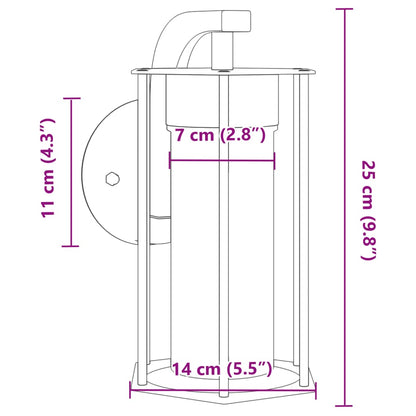 Black stainless steel outdoor wall light