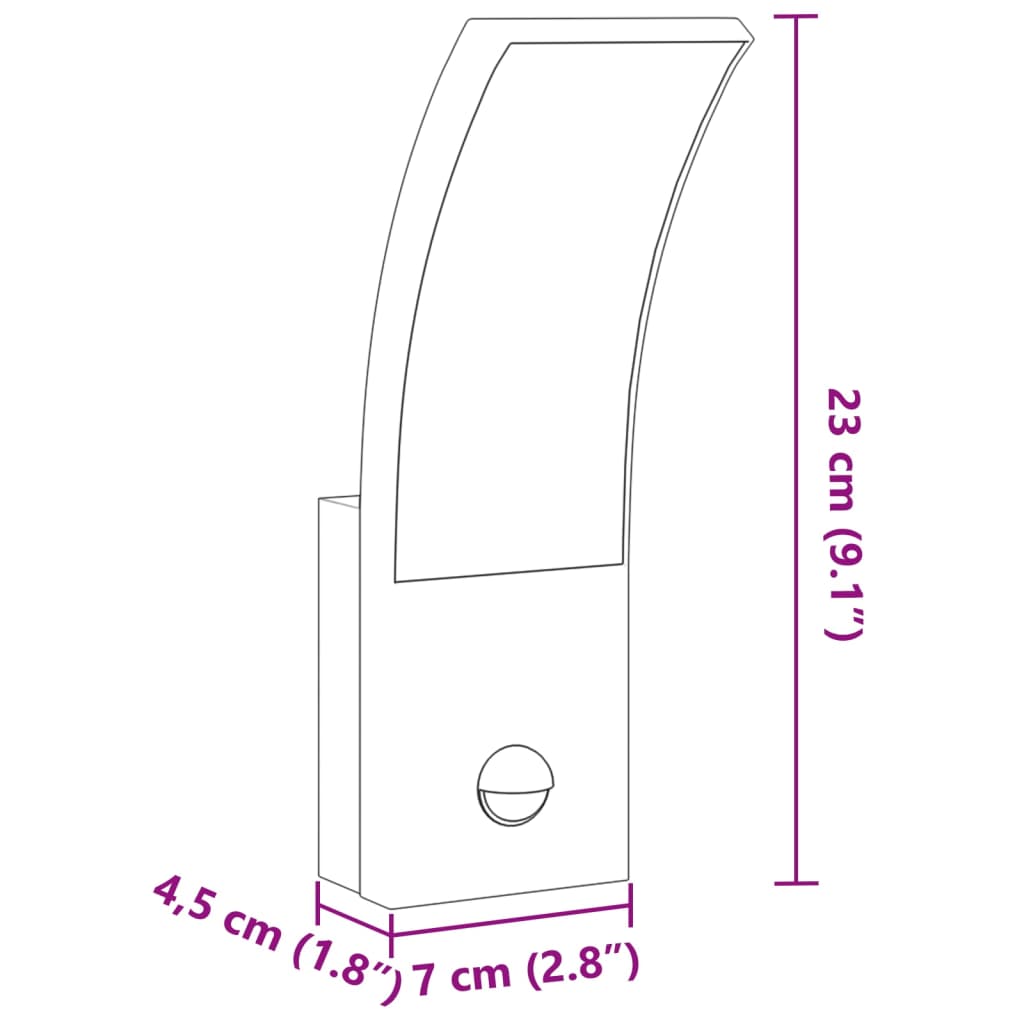 Aplique LED de exterior con sensores blanco