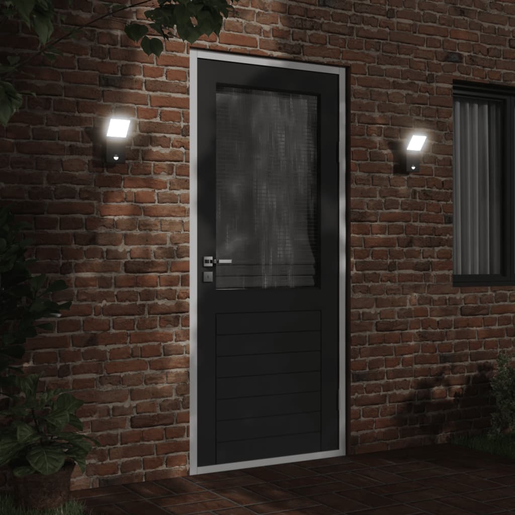 Aplique LED de exterior con sensores negro