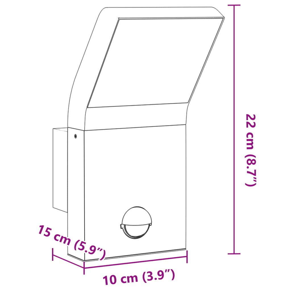 Aplique LED de exterior con sensores blanco