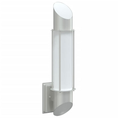 Silver stainless steel outdoor wall light