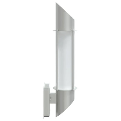 Silver stainless steel outdoor wall light