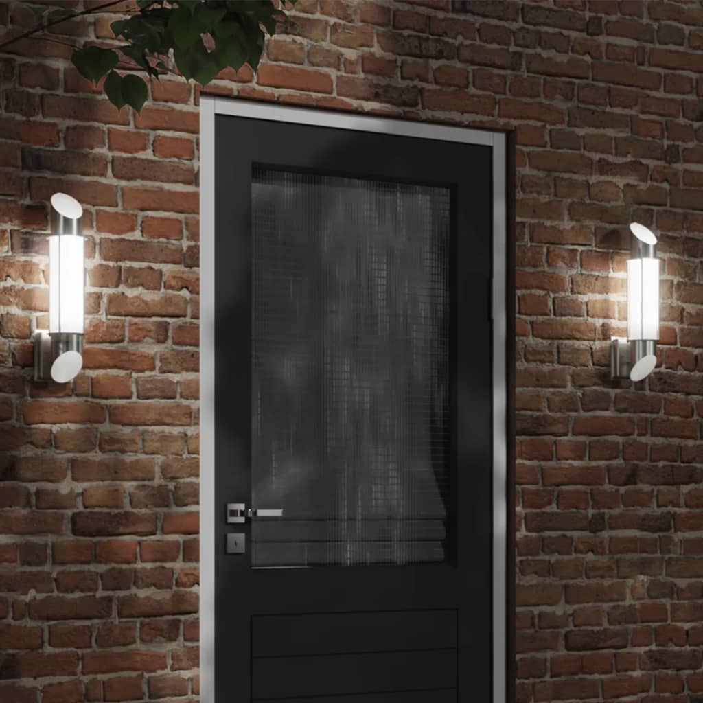 Silver stainless steel outdoor wall light