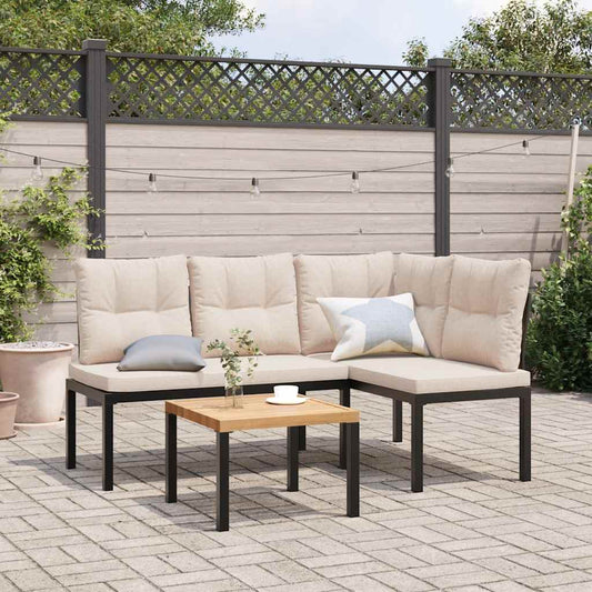 Bancs de jardin avec coussins lot de 2 acier enduit de poudre