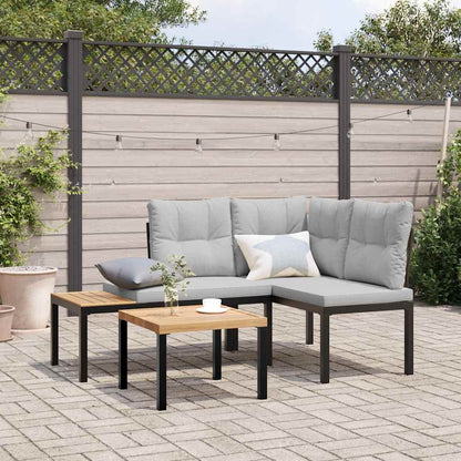 Bancs de jardin avec coussins lot de 2 acier enduit de poudre