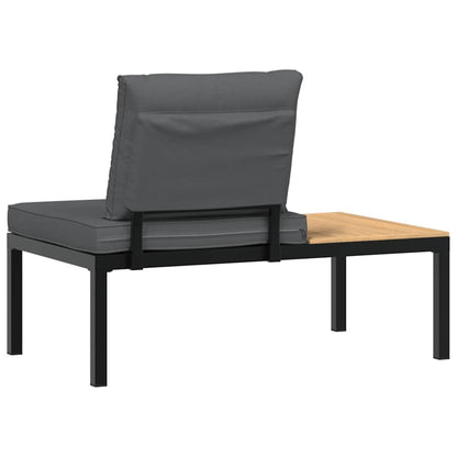 Banc de jardin avec coussins noir aluminium