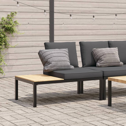 Banc de jardin avec coussins noir aluminium