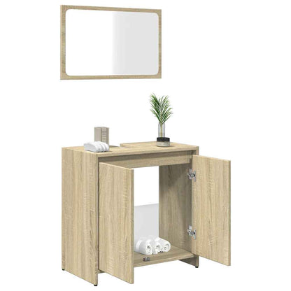 Ensemble de meubles de salle de bain 2 pcs chêne sonoma