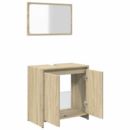 Ensemble de meubles de salle de bain 2 pcs chêne sonoma