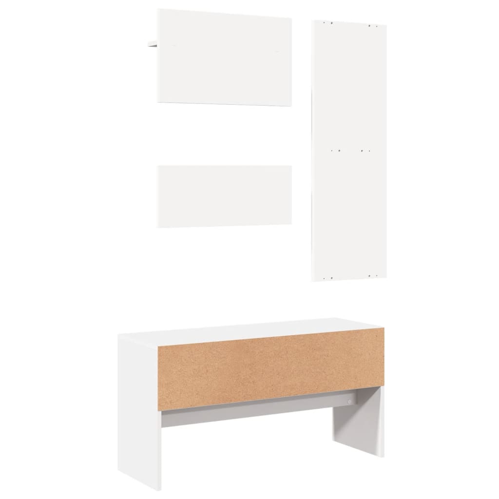 Ensemble de meubles de couloir 4 pcs blanc bois d'ingénierie