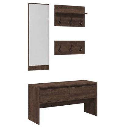 Ensemble de meubles de couloir 4 pcs chêne marron