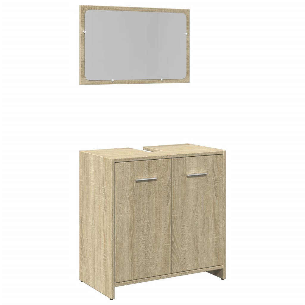 Ensemble de meubles de salle de bain 2 pcs chêne sonoma