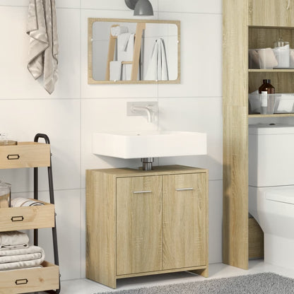 Ensemble de meubles de salle de bain 2 pcs chêne sonoma