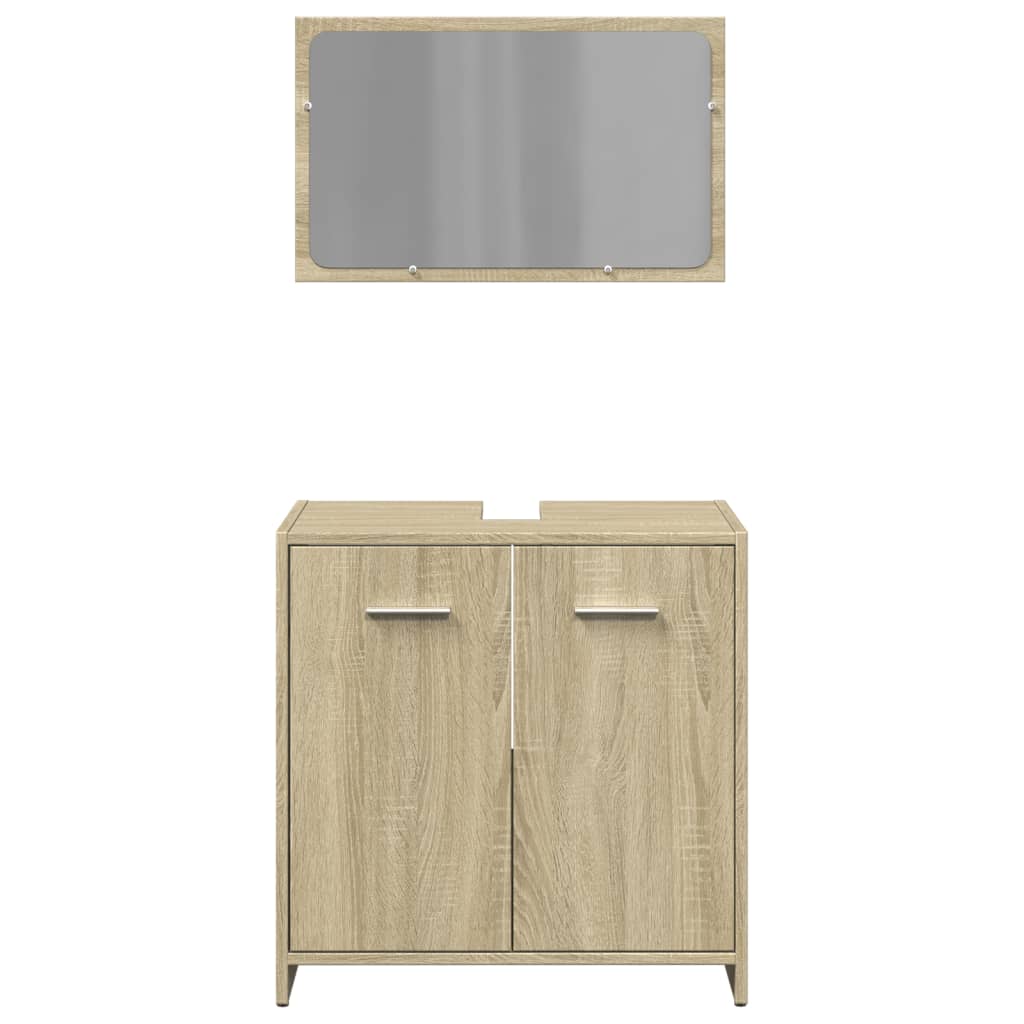 Ensemble de meubles de salle de bain 2 pcs chêne sonoma