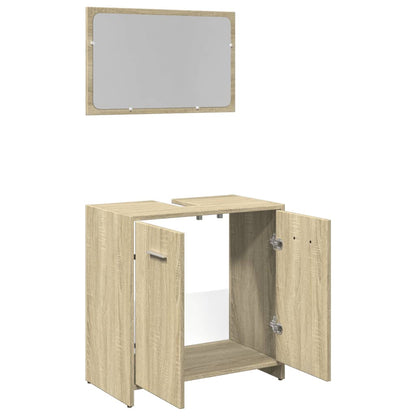 Ensemble de meubles de salle de bain 2 pcs chêne sonoma