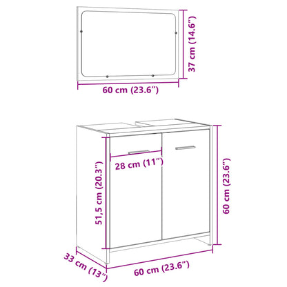 Ensemble de meubles de salle de bain 2 pcs chêne sonoma