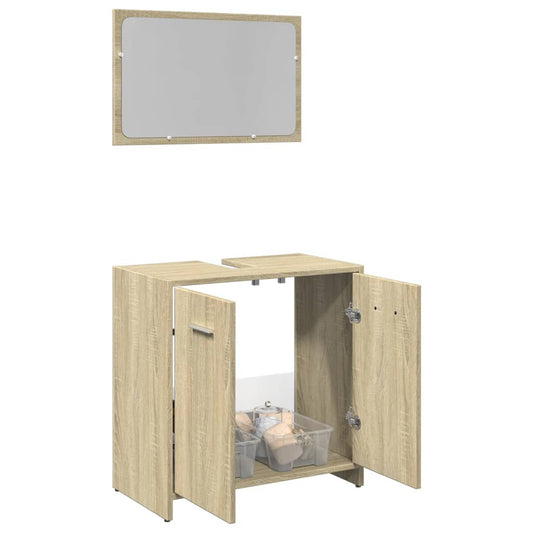 Ensemble de meubles de salle de bain 2 pcs chêne sonoma