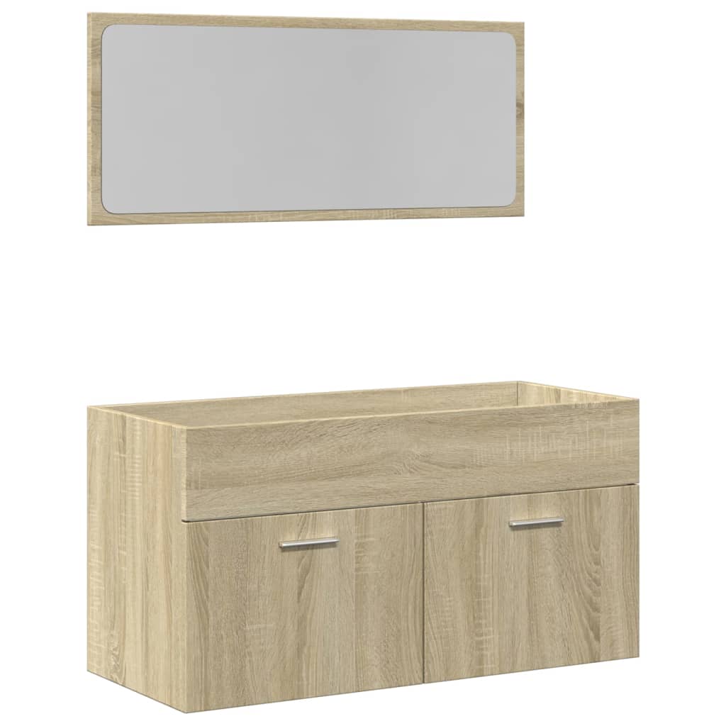 Ensemble de meubles de salle de bain 2 pcs chêne sonoma