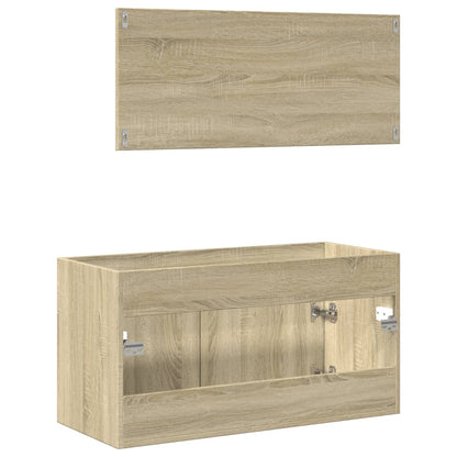 Ensemble de meubles de salle de bain 2 pcs chêne sonoma