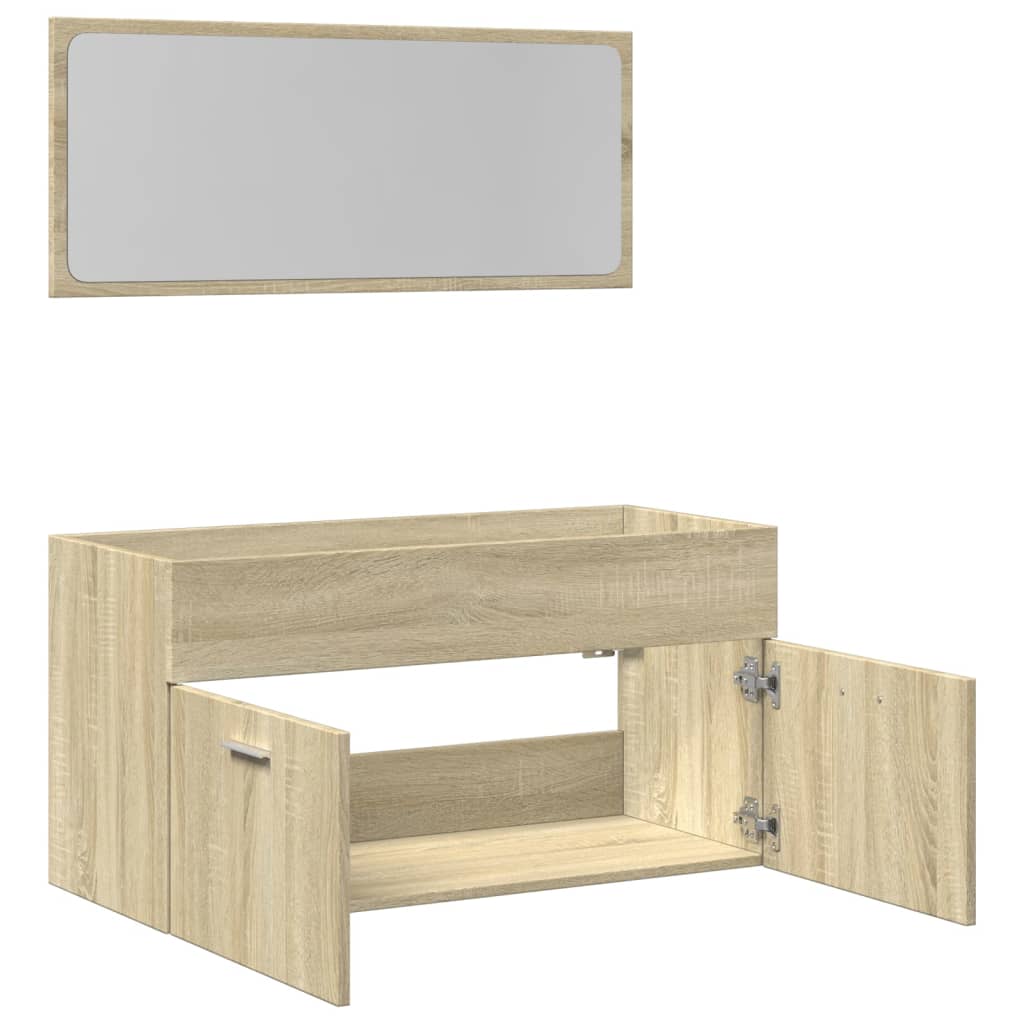 Ensemble de meubles de salle de bain 2 pcs chêne sonoma