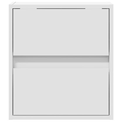 Meubles TV muraux avec lumières LED 2 pcs blanc 41x31x45 cm