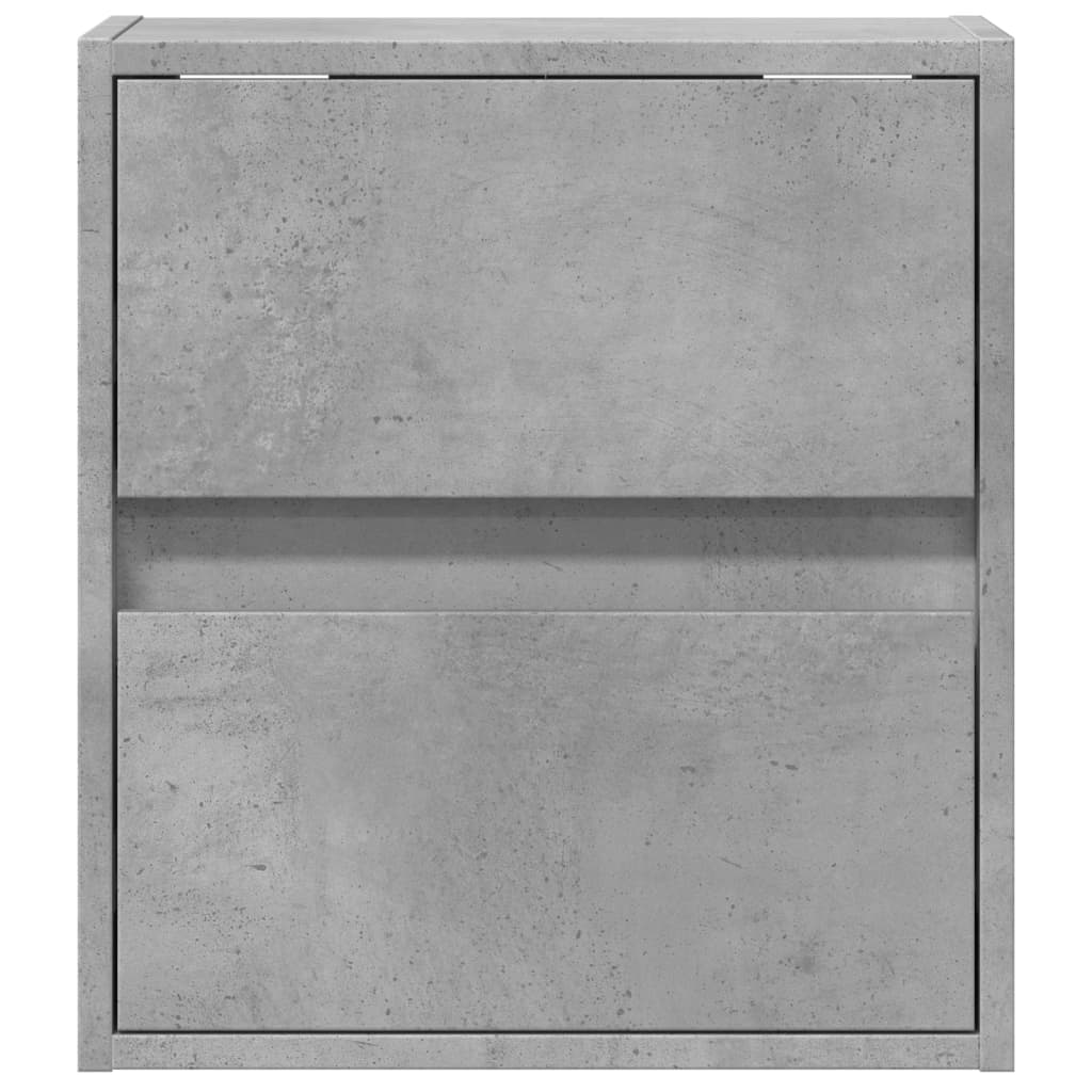 Meubles TV muraux et lumières LED 2 pcs gris béton 41x31x45 cm