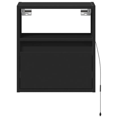 Meubles TV muraux avec lumières LED 2 pcs noir 41x31x45 cm