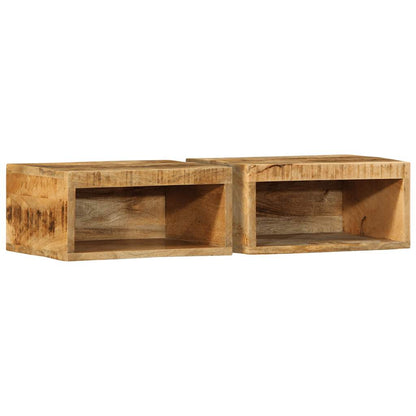 Meubles TV muraux 2 pcs bois de manguier massif brut