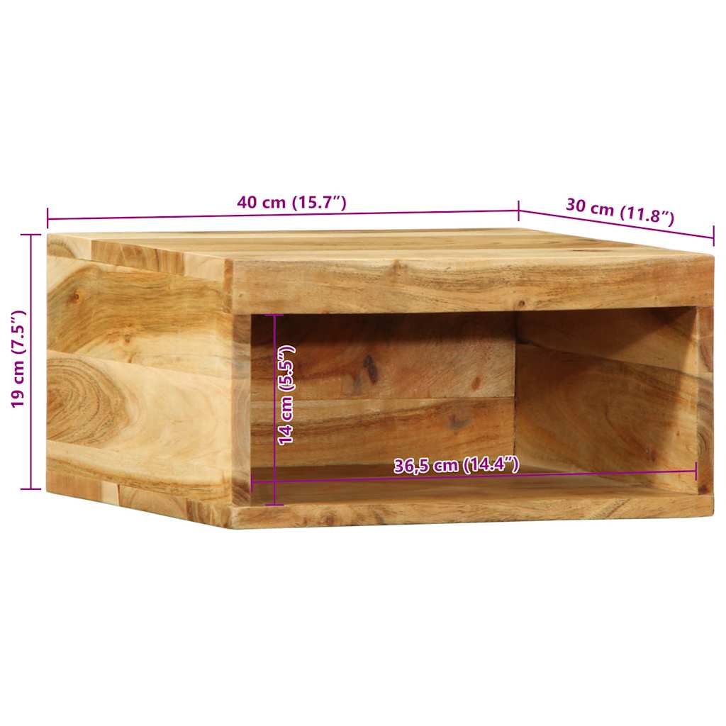 Meubles TV muraux 2 pcs bois massif d'acacia