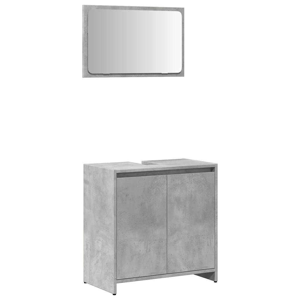 Ensemble de meubles de salle de bain 2 pcs gris béton