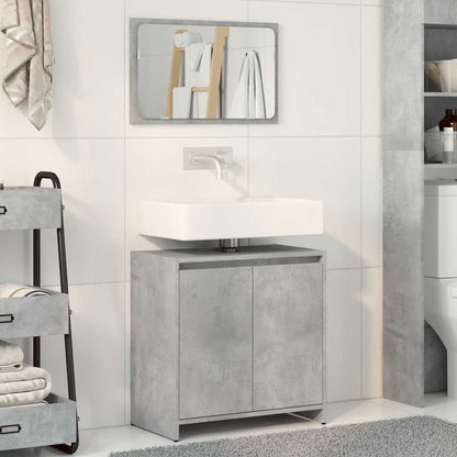 Ensemble de meubles de salle de bain 2 pcs gris béton