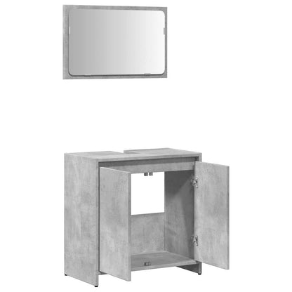 Ensemble de meubles de salle de bain 2 pcs gris béton