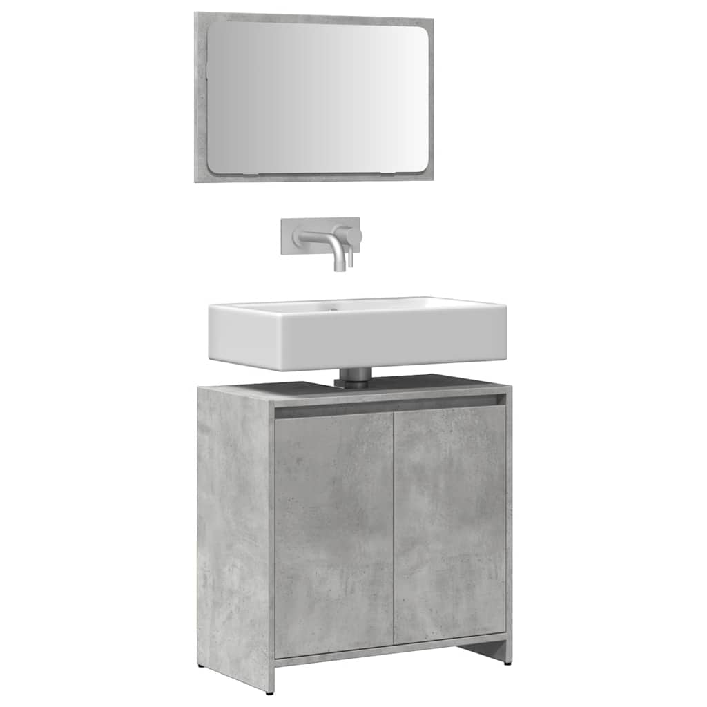 Ensemble de meubles de salle de bain 2 pcs gris béton