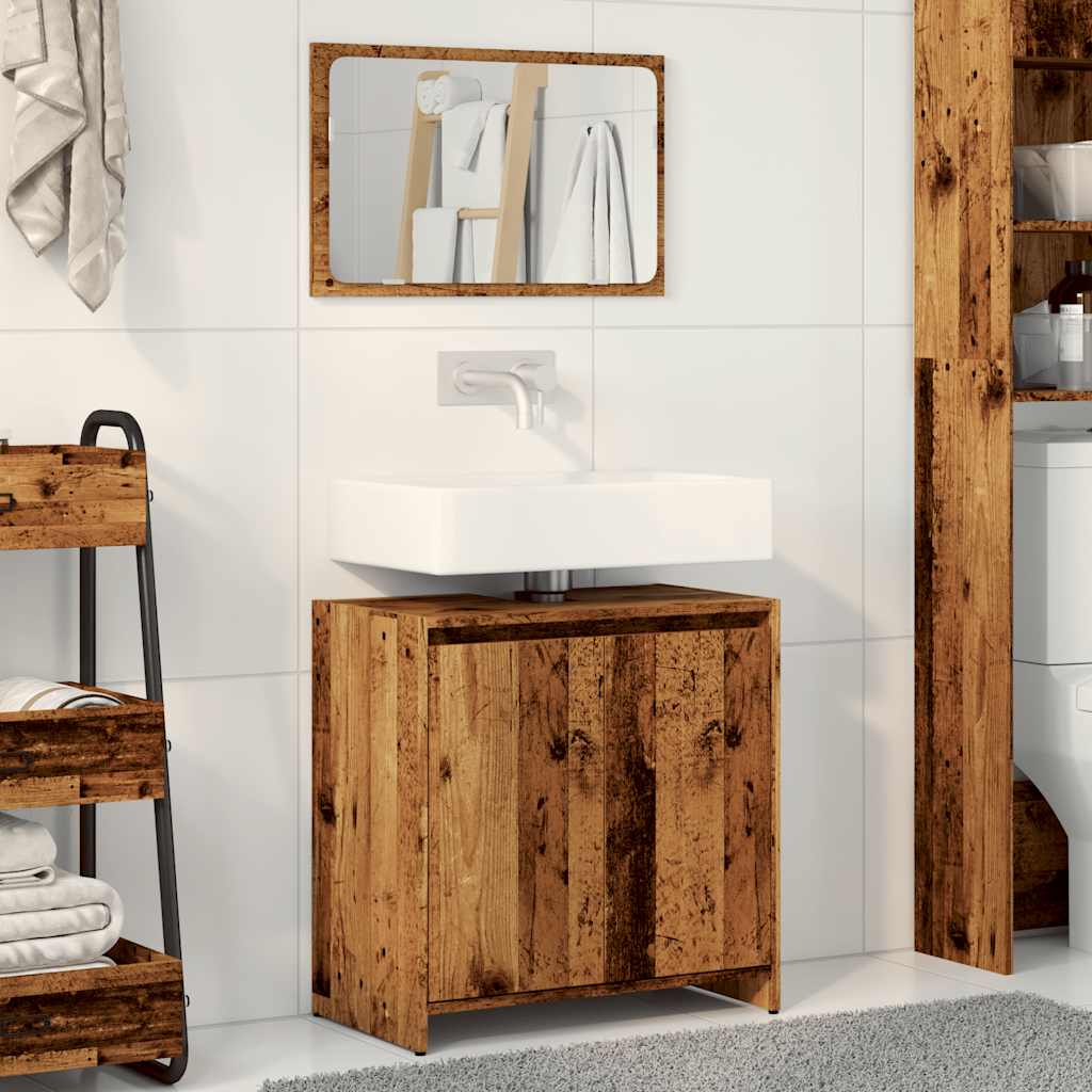 Ensemble de meubles salle de bain 2 pcs bois d'ingénierie