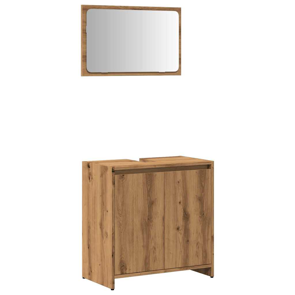 Ensemble de meubles salle de bain 2 pcs bois d'ingénierie