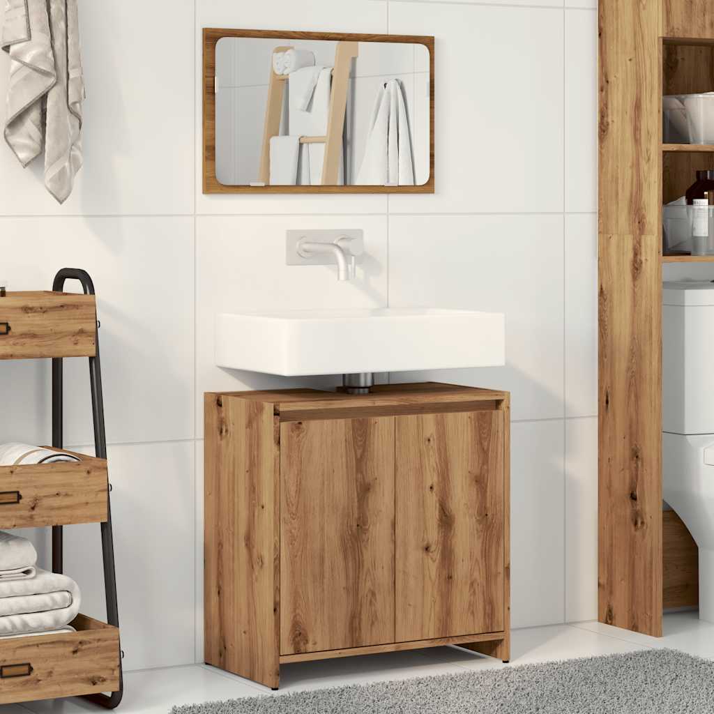 Ensemble de meubles salle de bain 2 pcs bois d'ingénierie