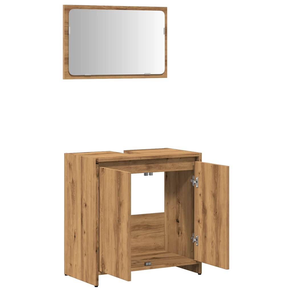 Ensemble de meubles salle de bain 2 pcs bois d'ingénierie